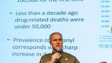 Sheriff Barnes speaks at the inaugural Fighting Fentanyl Together Forum 