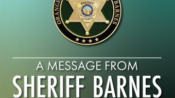 A MESSAGE FROM SHERIFF BARNES