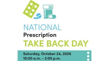 Drug Take Back Day graphice for October 10, 2026