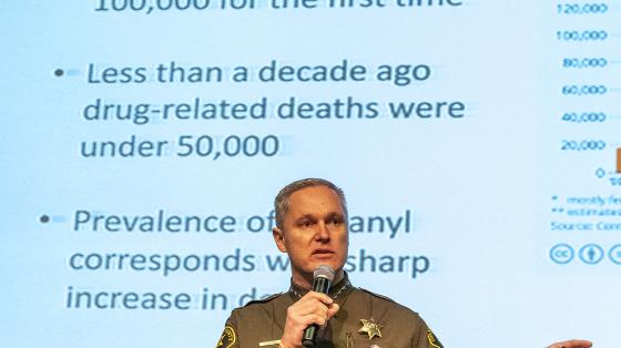 Sheriff Barnes speaks at the inaugural Fighting Fentanyl Together Forum
