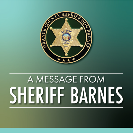 A MESSAGE FROM SHERIFF BARNES